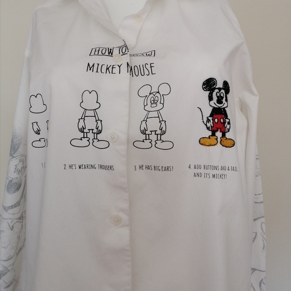 Disney White Blouse with Mickey Mouse Design - Picture 2 of 5